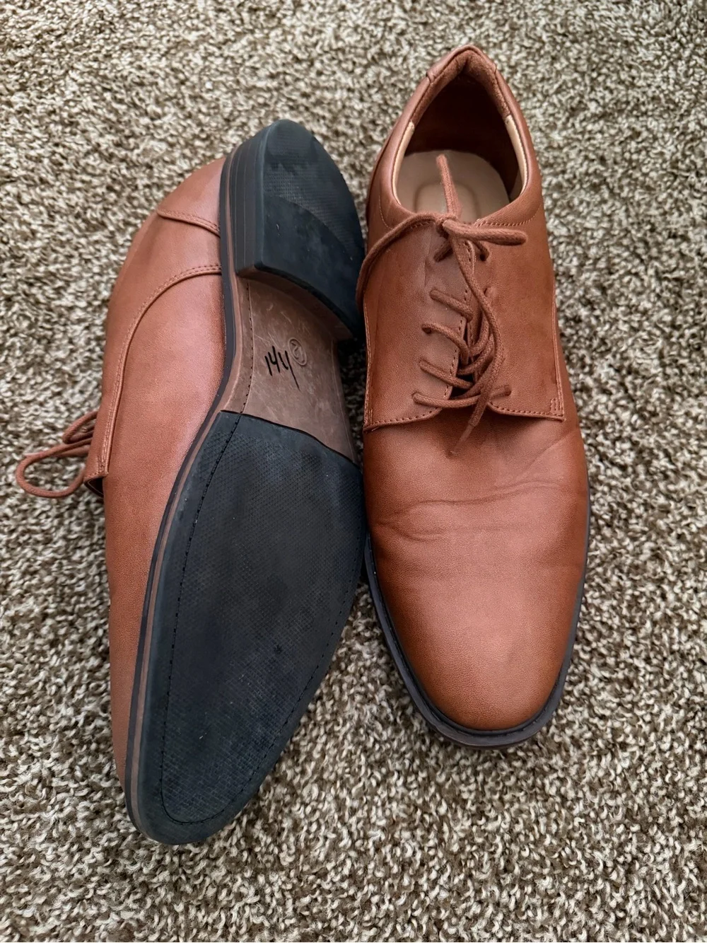 Men's Classic Brown Leather Lace-Up Dress Shoes